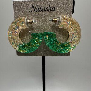 Natasha Chunky Sequined Resin Earrings